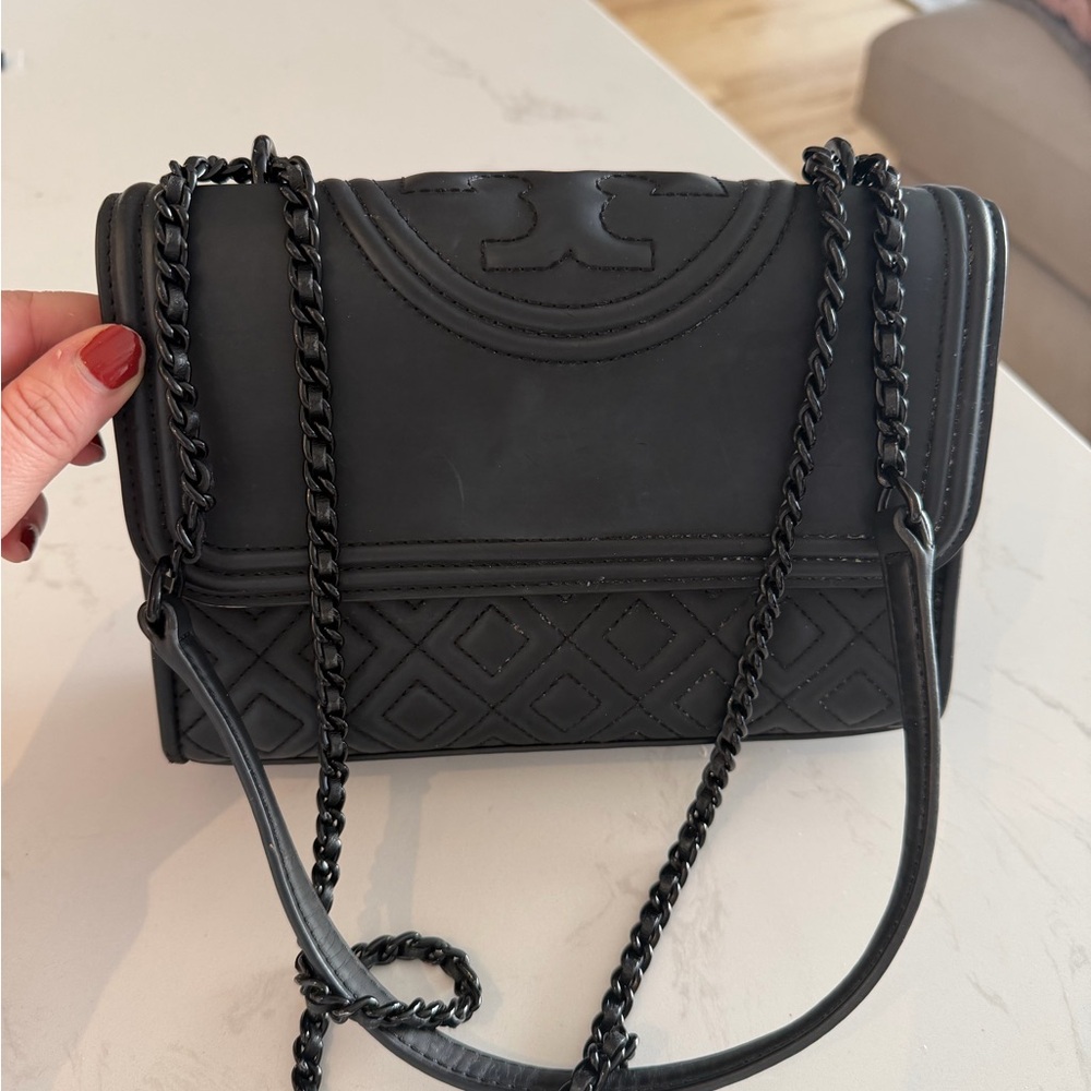Tory Burch Black Fleming Matte Crossbody Bag